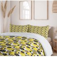 thumbnail image 6 of Ambesonne Modern Duvet Cover Sets, Dog Lover Dotted Art, 2-Queen, Yellow Pale Grey and Peach, 6 of 6