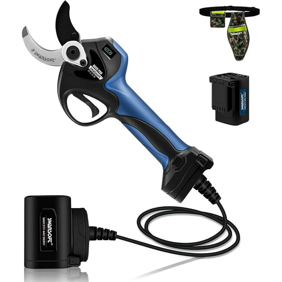 SWANSOFT 1.57 inch Cut Cordless Electric Pruning Shears with 1050W Power, Lithium Battery