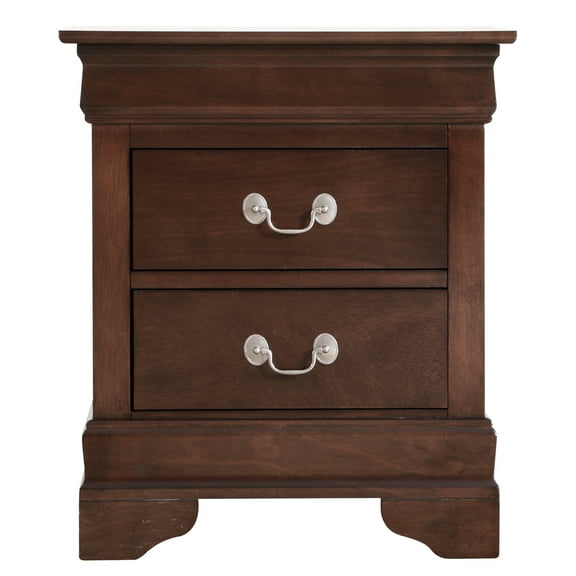 Nightstand - 2 Drawer Bedside Table, 24" Cappuccino Finish, English Dovetail Drawers