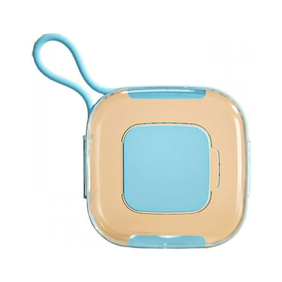 Mask Storage Case, Mask Holder With Lanyard, Portable Mask Storage Clip To Purse (Transparent Blue)