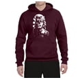 thumbnail image 2 of Manilyn Monroe Skull Face and Body Tattoo | Mens Pop Culture Hooded Sweatshirt Graphic Hoodie, Maroon, 2XL, 2 of 4