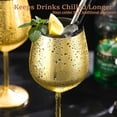 thumbnail image 4 of 2 Pack 18oz Stainless Steel Wine Glasses, Unbreakable Gold Goblets, Metal Drinkware for Outdoors, 4 of 9