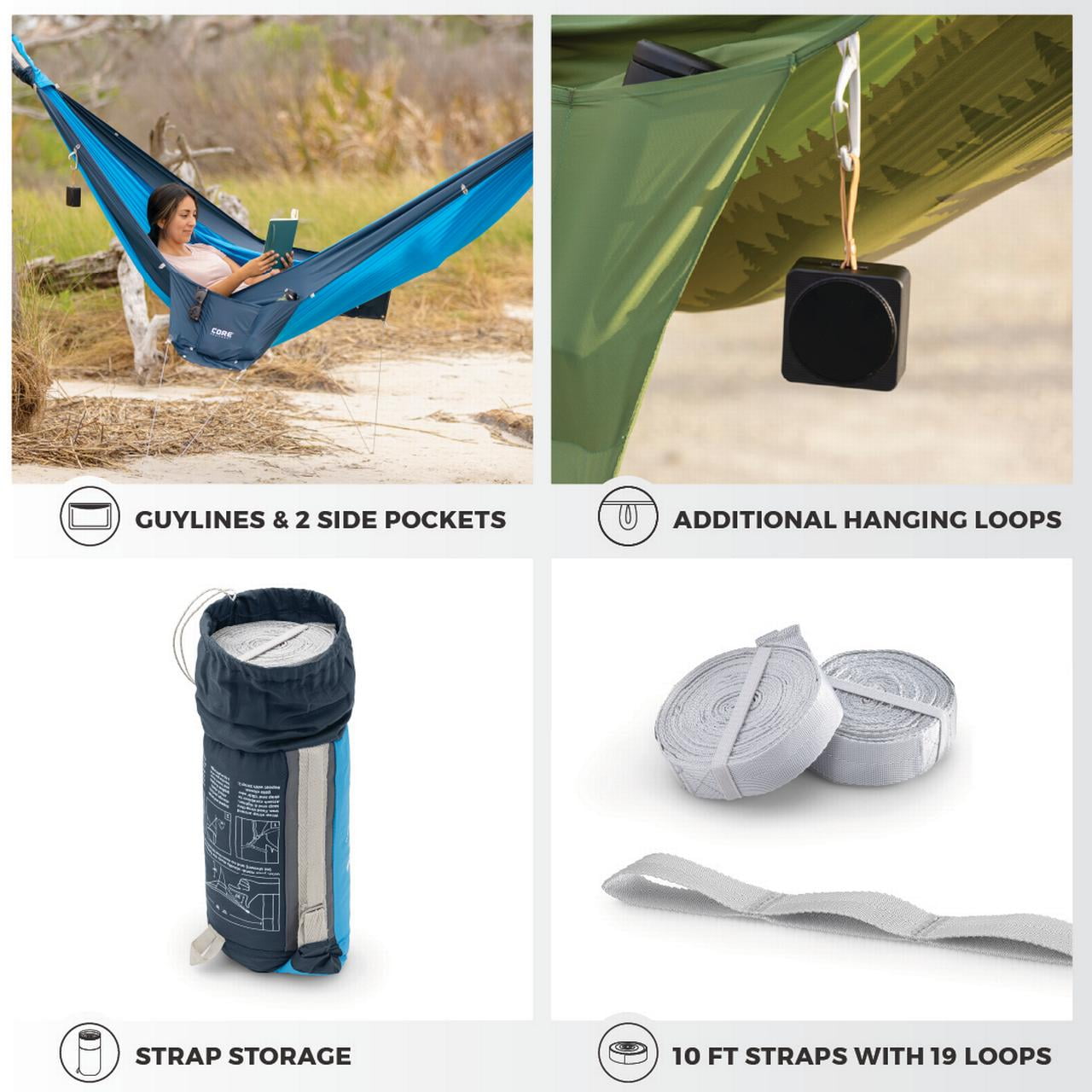 CORE Premium Double Hammock - Gray