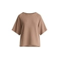 thumbnail image 6 of Joyspun Women's French Terry Sleep Top with Short Sleeves, Sizes XS-3X, 6 of 6