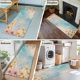 thumbnail image 6 of Summer Washable Runner Rugs 2'x6', Ocean Beach Yellow Flowers Starfish Linen Texture Low Pile Throw Entryway Rug Non-Slip Sturdy Edge Binding Carpet for Indoor Bedside Entrance Bedside, 6 of 9