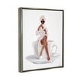 thumbnail image 3 of Stupell Industries Fashionable Woman Morning Coffee Graphic Art Luster Gray Floating Framed Canvas Print Wall Art, Design by Ziwei Li, 3 of 6
