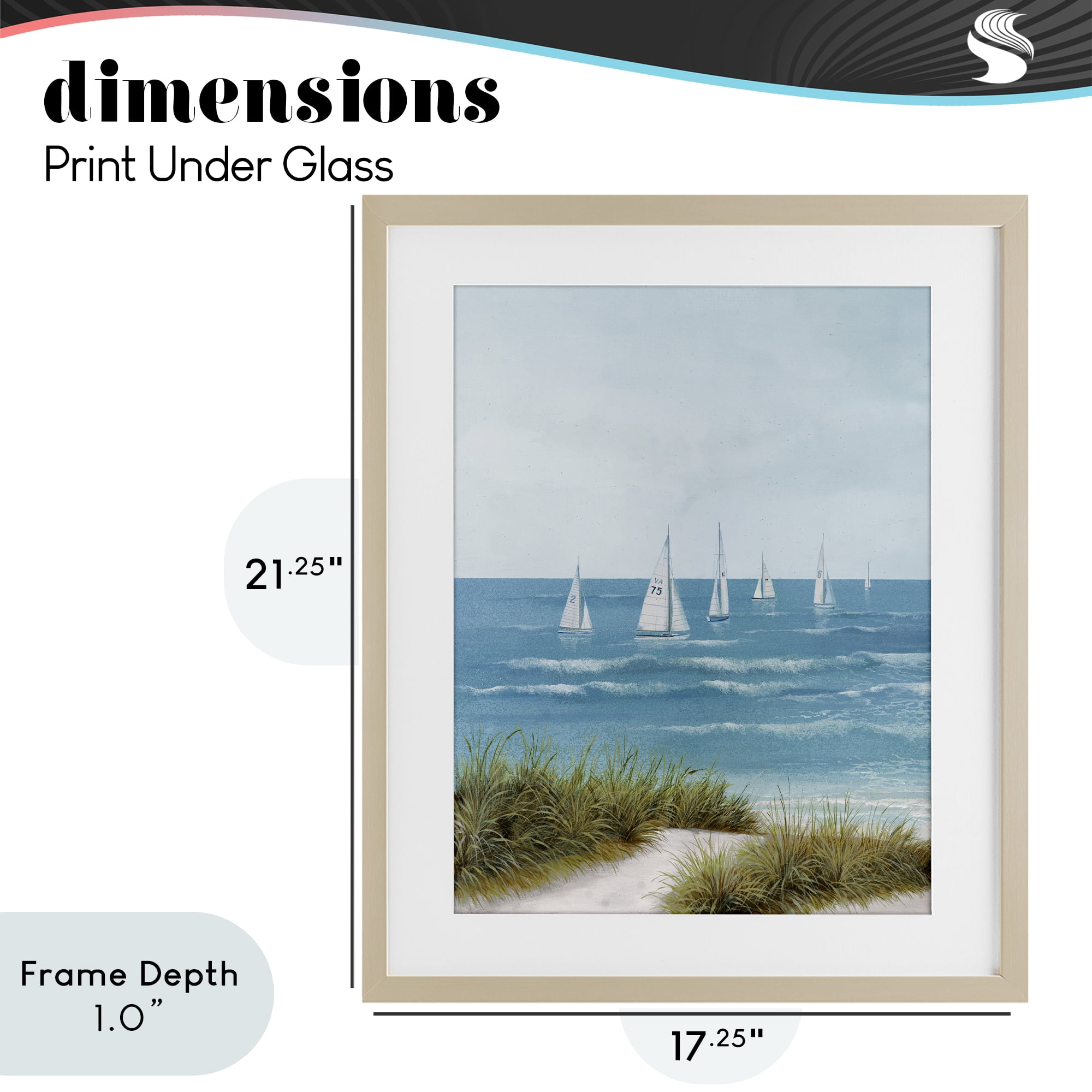 Stupell Industries Sail Away Beach Seascape Birch Framed Print Under Glass, design by Lorenzo Collective