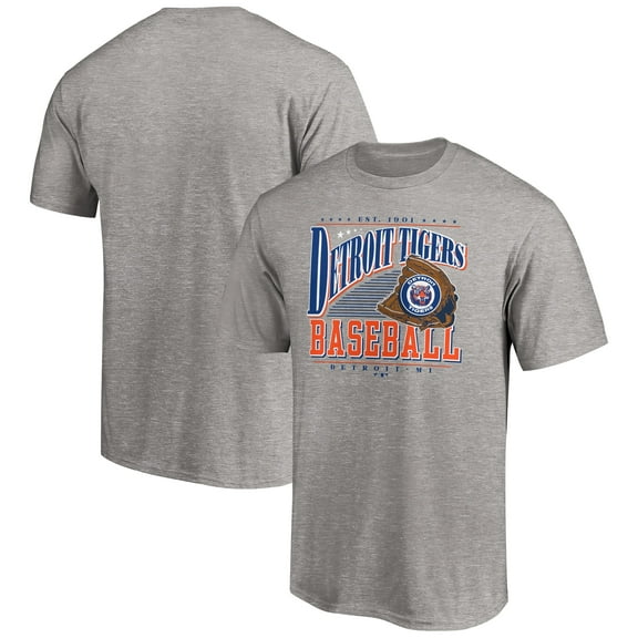 Men's Heather Gray Detroit Tigers Cooperstown Collection Winning Time T-Shirt