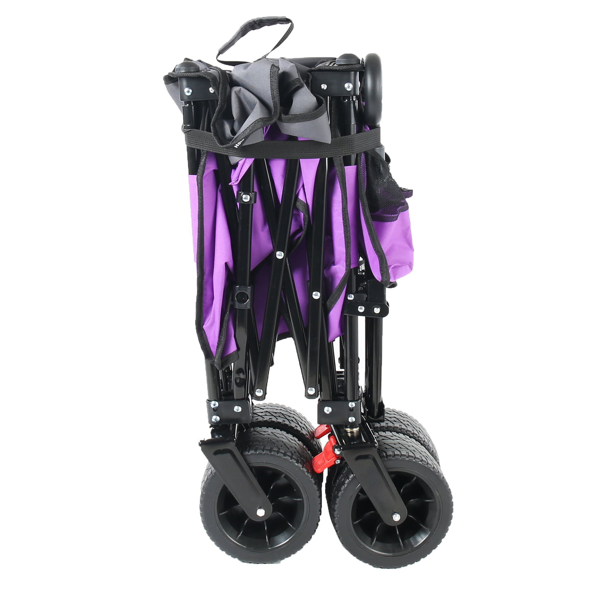 Foldable Utility Wagon with Canopy Awning 520 lbs Capacity All-Terrain Wheels Beach Camping Cart