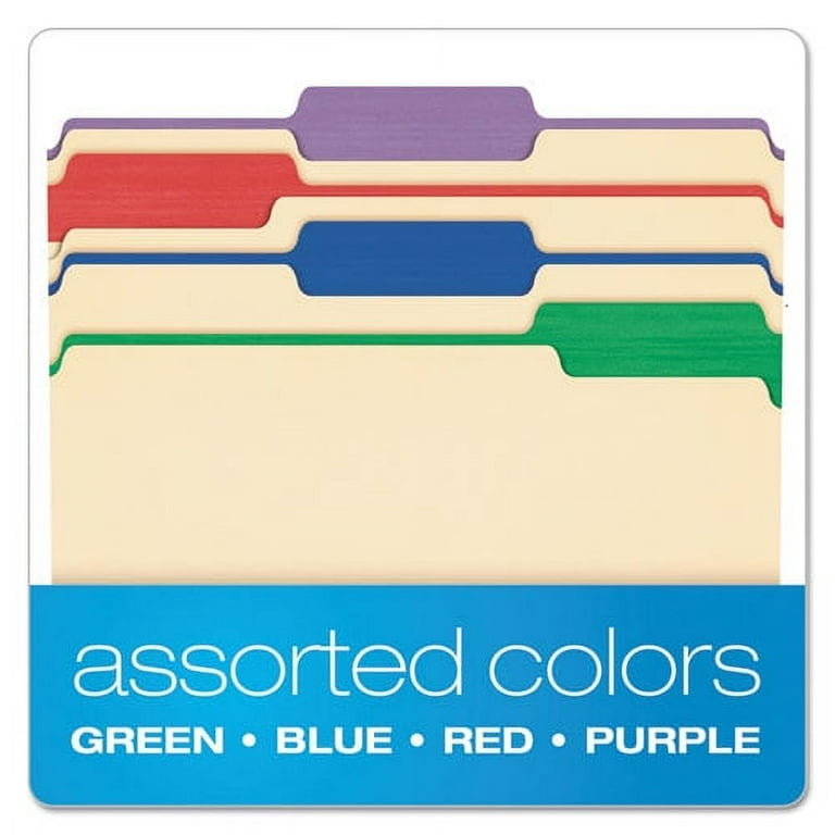 Color Tab File Folders, 1/3-Cut Tabs: Assorted, Letter Size, 0.75 Color Tab File Folders, 1/3-Cut Tabs: Assorted, Letter Size, 0.75