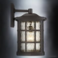 thumbnail image 4 of Urban Ambiance Luxury Craftsman Outdoor Wall Light, Medium Size: 17"H x 11"W, with Tudor Style Elements, Highly-Detailed Design, Oil Rubbed Parisian Bronze Finish and Water Glass, UQL1237, 4 of 8