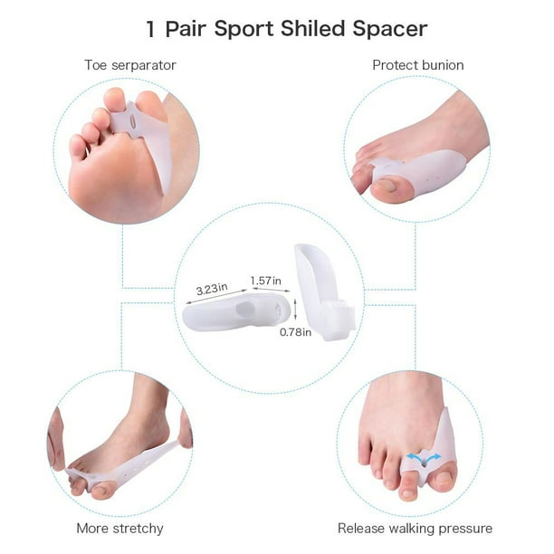 8 piezas de separador de dedos de gel, férula correctora para juanete, protector de manga para dedos, espaciador, hallux valgus