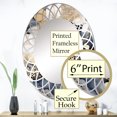 thumbnail image 3 of DESIGN ART Designart "Pastel Abstract With Blue Black & Gold Spots XII" Modern Geometric Wall Mirror 24in.x36in., 3 of 4