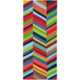thumbnail image 1 of Homefires PP-HF043J 22 x 60 Po Boho Gras Chevron Espace Extérieur Intérieur Tapis&44; Multicolore, 1 of 1