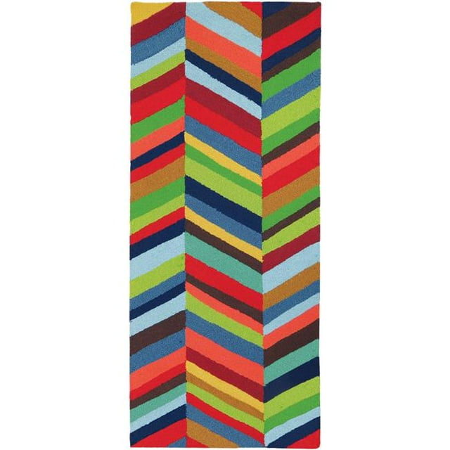 Homefires PP-HF043J 22 x 60 Po Boho Gras Chevron Espace Extérieur Intérieur Tapis&44; Multicolore