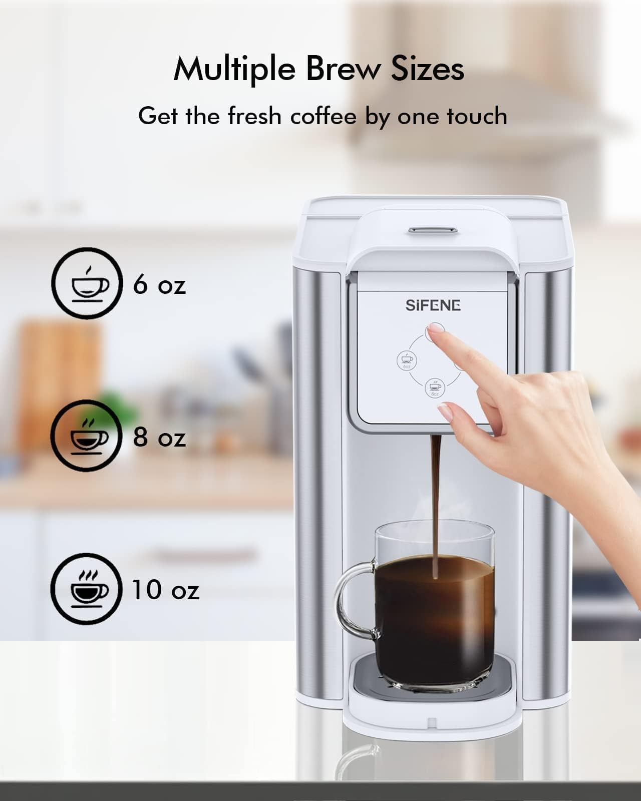 Sifene Coffee Maker, Capsule Coffee Machine, One Button Brew/grind &  Extract 3-in-1 Design 50oz Large Capacity Water Tank, Convenient And  Effortless