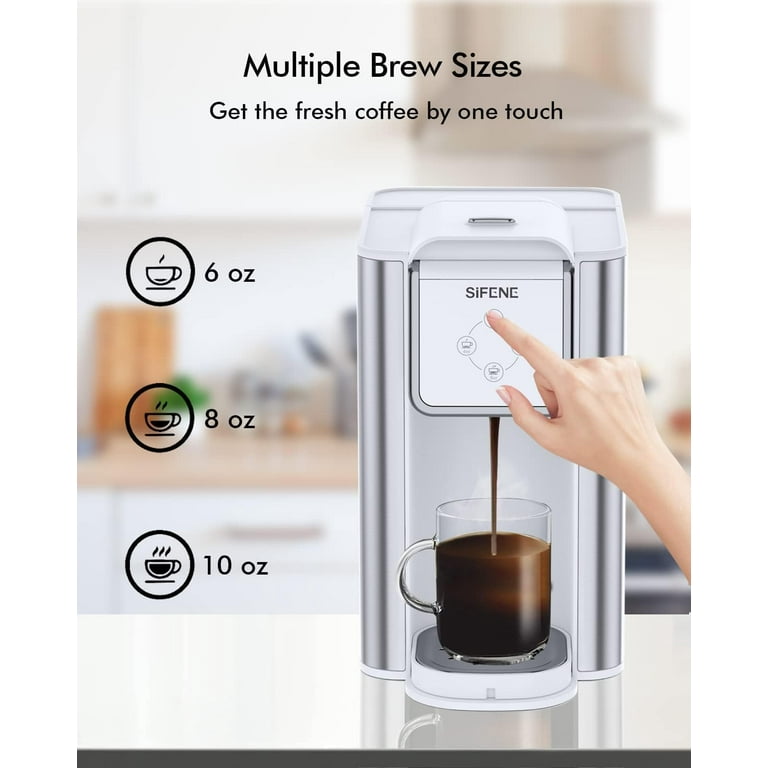 SIFENE Single Serve Coffee Machine, 3 in 1 Pod Coffee Maker For K-Cup  Capsule, Ground Coffee Brewer, Leaf Tea Maker, 6 to 10 Ounce Cup, Removable  50