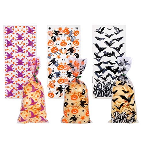 DIYASY 150 Pcs Bolsas de Celofán para Halloween, Bolsas de Dulces