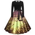 thumbnail image 1 of Long Dress with Sleeves,Summer Casual Dress,Ladies Casual Long Sleeved Round Neck Printed Fashionable Strap Dress, 1 of 3