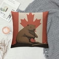 thumbnail image 2 of Beaver on Canadian Flag Plush Pillow Case Square Throw Pillow Cover Soft Decorative Cushion Pillowcases for Sofa Room, 2 of 5