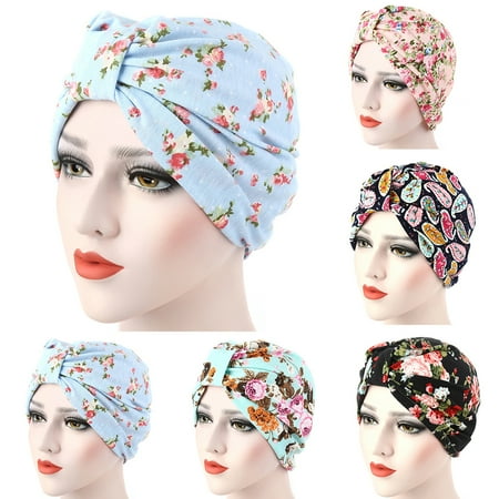 

MyBeauty Women Stylish Flower Pattern Stretch Hat Cap Hair Loss Head Protective Cover Case 1#