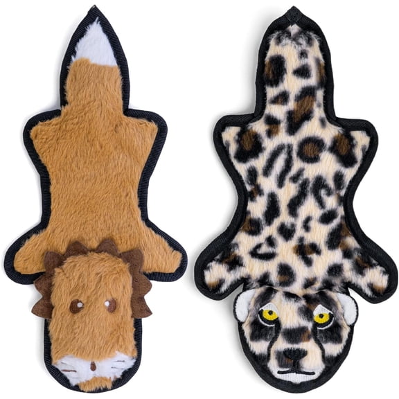 SHARLOVY No Stuffing Dog Toys Crinkle Squeaky, Long Lasting Chews for Aggressive, Durable Plush Dog Puppy Chew Toys for Teething, with 6 Tough Layers for Small Medium Large Breed