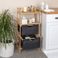 thumbnail image 3 of Household Essentials Bamboo Storage Shelf with Cotton Fabric Drawers, Natural and Black, 3 of 10