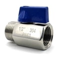 thumbnail image 4 of 1/8" 1/4" 3/8" 1/2" 3/4" 1 Inch BSP NPT F/M M/M F/F SS304 316 Kitchen Tube Manual Metal Handle Switch Pneumatic Mini Ball Valve ,Durable Materia, 4 of 5