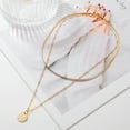 thumbnail image 2 of Necklace Gold Choker Layered Coin Open Circle Full New Crescent Moon 14K Gold Plated Dainty Simple Moon Phase Jewelry for Women Gift, 2 of 5