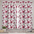 thumbnail image 2 of Ambesonne Floral Valance & Curtain, Poppy Flowers Butterflies, 55"x30", Dark Coral and Olive Green, 2 of 7
