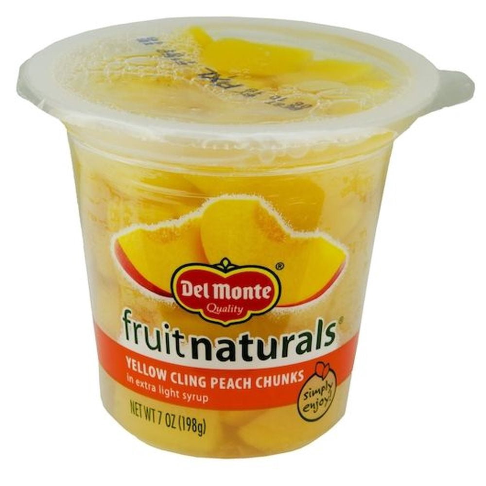 Del Monte Fruit Naturals Yellow Cling Peach Chunk in Extra Light Syrup, 7 Ounce -- 12 per Case.
