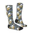 thumbnail image 3 of Picia Women Crew Soft Moisture-wicking Socks Squirrel And Leaves Pattern Design Cotton Socks, One Size fit All, 3 of 9