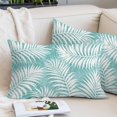 thumbnail image 2 of Teal Green Palm Leaf Throw Pillow Cover 20 x 26 Inch Decorative Pillow Cover Summer Coastal Botanical Tropical Lumbar Pillowcase Seasonal Rectangle Cushion Case for Couch Sofa Bed Living Room, 2 of 9