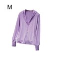thumbnail image 3 of Qarigey Abrigo Ropa de protección solar Sudadera con capucha Chaqueta de protección solar Color sólido Resistente a los rayos UV Prendas para la parte del cuerpo Púrpura METRO, 3 of 6