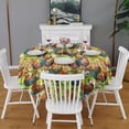 thumbnail image 2 of Green Chicken Farm Pattern Round Tablecloth 60"x60",Wrinkle Wipeable Table Cloth for Kitchen Dining Room Picnic Patio Party, 2 of 6