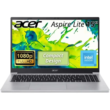 Acer Aspire Lite 15 Laptop 15.6" FHD IPS Intel Core 3 Series 1 N350 8GB 128GB - Light Silver AL15-36P-32XP