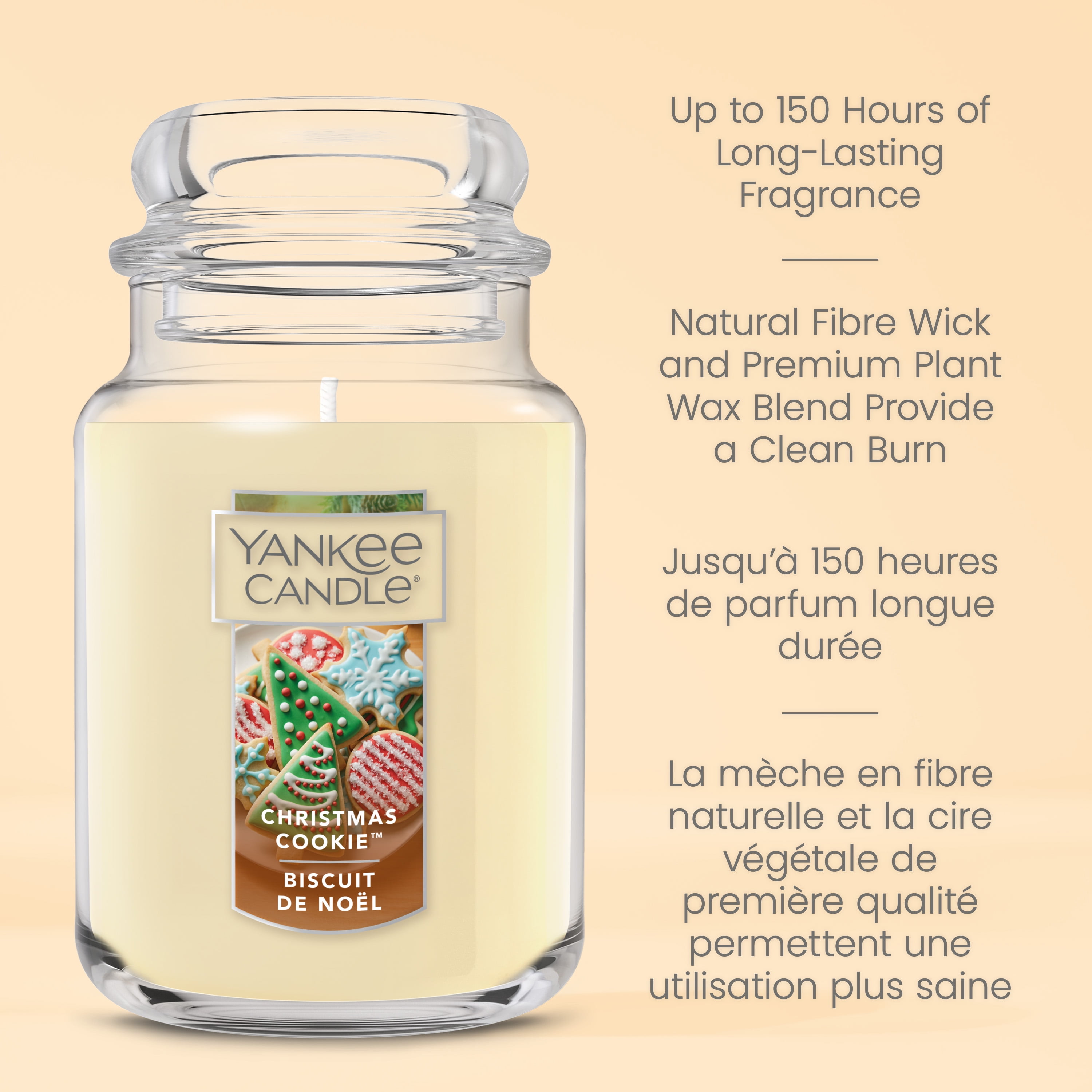 Yankee Candle Scented Candle, Christmas Cookie, 22 oz Original Large Jar, 1 Wick