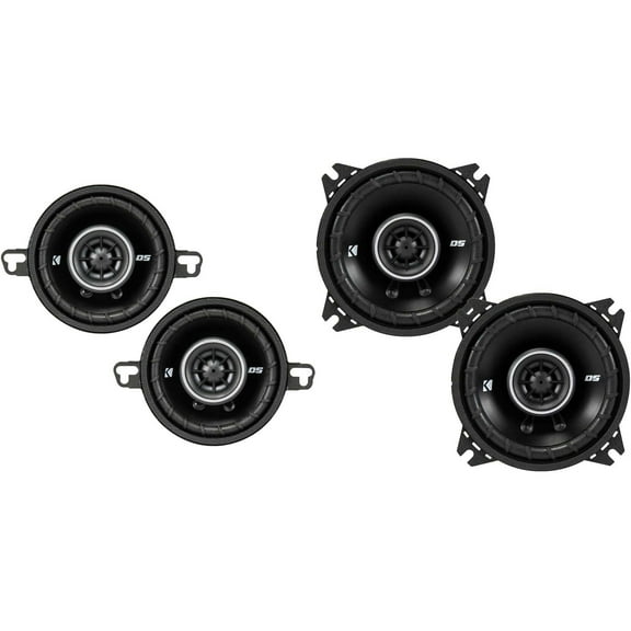 Kicker DSC40 4-Inch (100mm) Coaxial Speakers w/ 43DSC3504 3.5" Coaxial Bundle