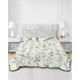 thumbnail image 3 of Green Botanical Full Size Down Alternative Comforter, Lightweight Comforter Quilt Bedding Set with Pillow Shams Spring Summer Birds Watercolor All Seasons Bed Comforter Duvet Insert 78"x90", 3 of 7