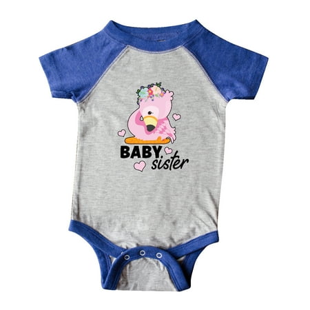 

Inktastic Cute Flamingo Baby Sister with Hearts Gift Baby Boy or Baby Girl Bodysuit