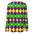 thumbnail image 4 of Oplxuo Mardi Gras Shirt Women Sequin Bling Glitter Carnival Outfits Long Sleeve Cute Tops Round Neck Trendy Mask Print Blouses, 4 of 4