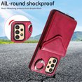 thumbnail image 2 of Allytech Galaxy A13 4G Case Wallet with Cards Holder & Detachable Shoulder Strap, Ring Holder Kickstand Vintage PU Leather Shockproof Wallet Case Cover for Samsung Galaxy A13 4G - Red, 2 of 14