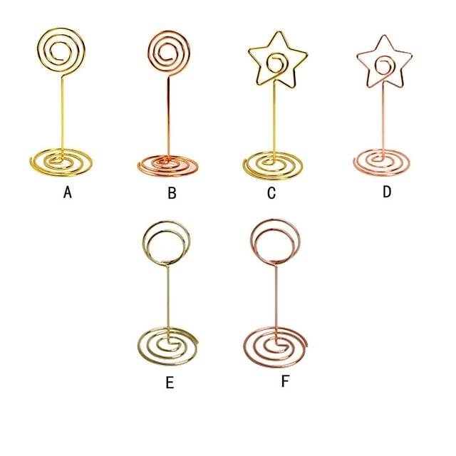 10 Pieces Table Number Stand Round Shape Metal Convenient Card Holder Centerpieces Paper Clamp Wedding Decoration Tabletop Decor type1