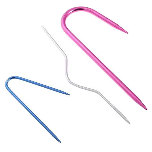 Miangastore 3 Pcs U Shaped Twisted Needle Set Crochet U Shaped Needle Twist Needle Set Knitting Stitch Yarn Needles For Crochet Cable Knitting Accessories
