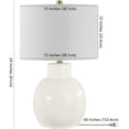 thumbnail image 4 of Lighting Collection Modern Cream 24-inch Bedroom Living Room Home Office Desk Nightstand Table Lamp (LED Bulb Included), 4 of 4