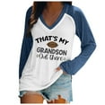thumbnail image 1 of WEAIXIMIUNG Chemises de Maternité Boutonnées Femmes Décontractées Légères Col Rond Chandails en Molleton Manches Longues Imprimé Graphique Football Pull T-Shirt, 1 of 4