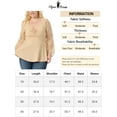 thumbnail image 6 of Unique Bargains Women's Plus Size Panel Heart Sheer Mesh Long Sleeve Shirts Blouses 2X Beige, 6 of 6