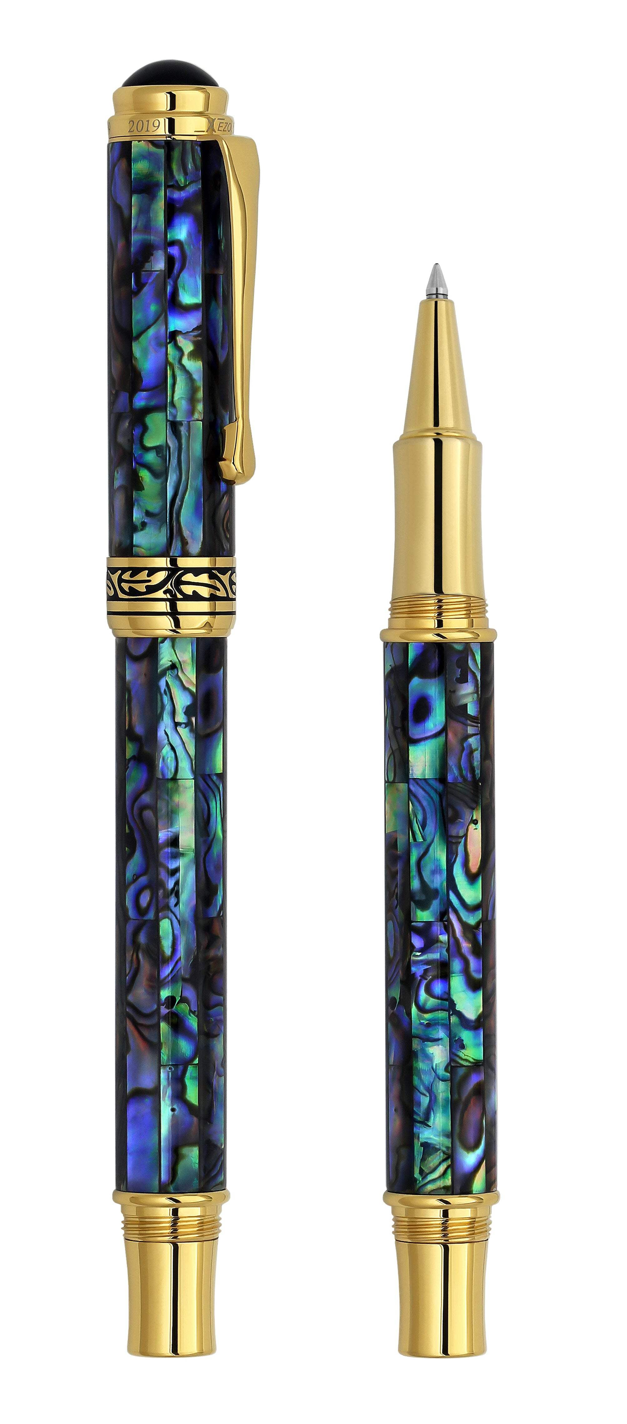 Xezo Xezo Maestro® Paua Abalone Sea Shell Rollerball Pen - 18K Gold Plated