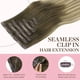 thumbnail image 3 of Extensiones de cabello con clip, cabello humano real, extensiones de cabello humano Remy con clip para mujeres, cabello, 3 of 5