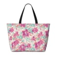 thumbnail image 2 of Honeii Purple Watercolor Flowers for Tote Bag with Adjustable Strap,Beach Bag, Waterproof Sandproof Beach Tote Bag, Large Capacity Foldable Beach Bags, 2 of 7